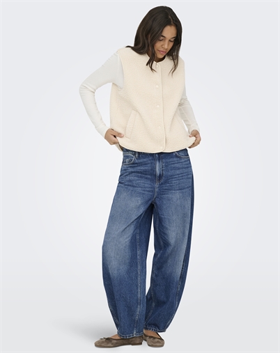 JDY - JDYSimina Teddy Waistcoat Vest - Pumice Stone